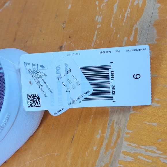 NWT Adidas Women's cloudfoam memory Lite Racer purple & white sz6 slip-on shoes - Picture 7 of 7